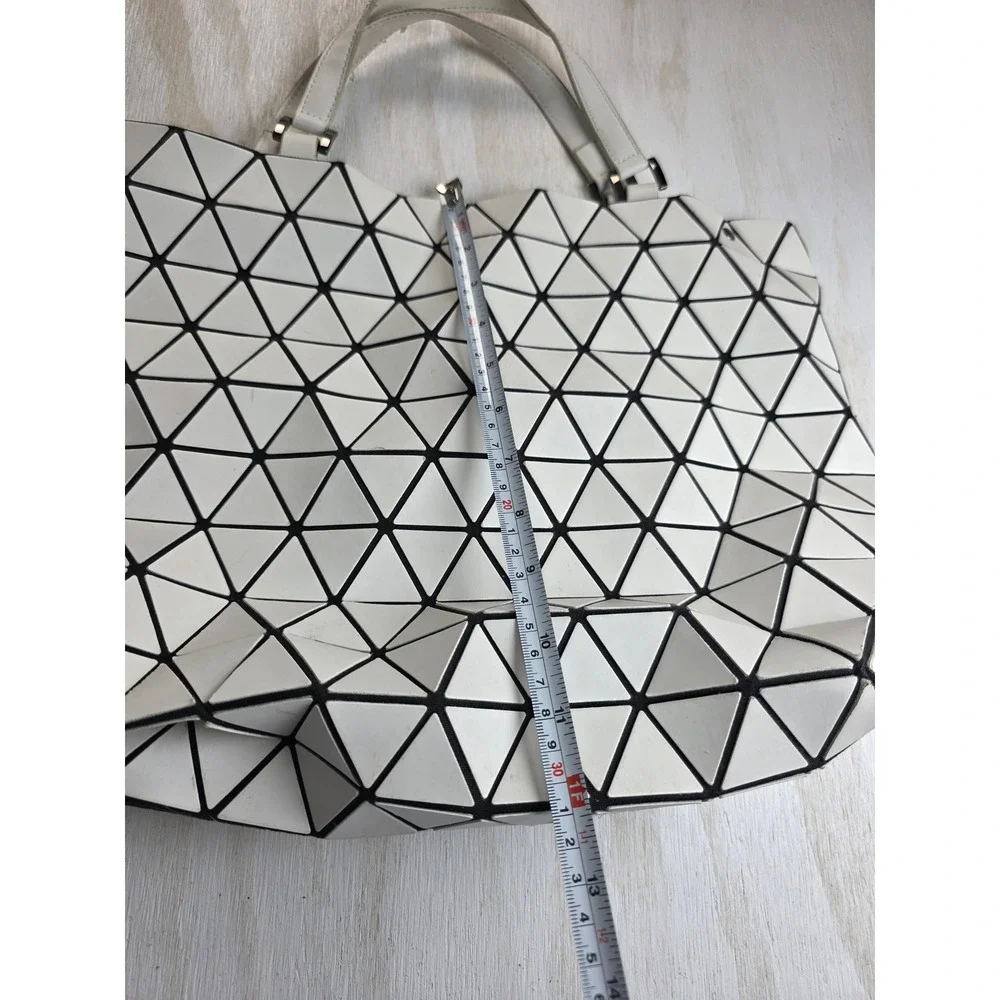 MW Geometric Triangle Tote Bag White Black Modern Minimalist Y2K Futuristic